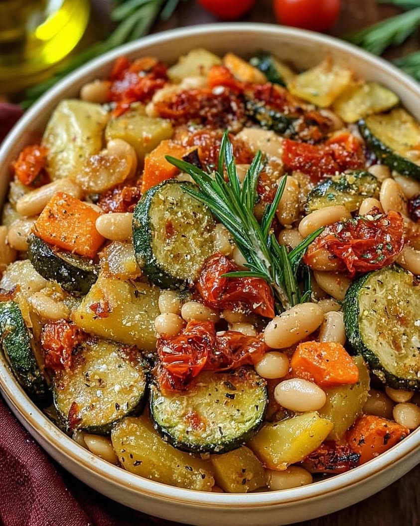 Rustic Roasted Vegetable Bake with Cannellini Beans