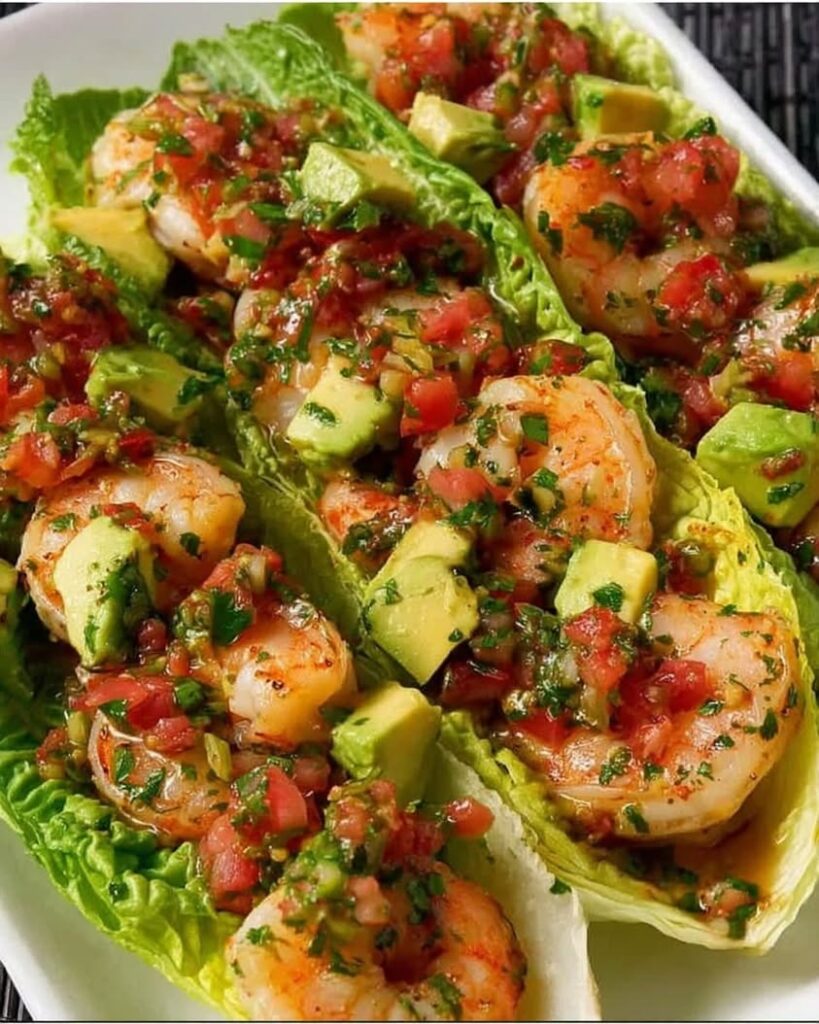 Shrimp Avocado Lettuce Boats 1