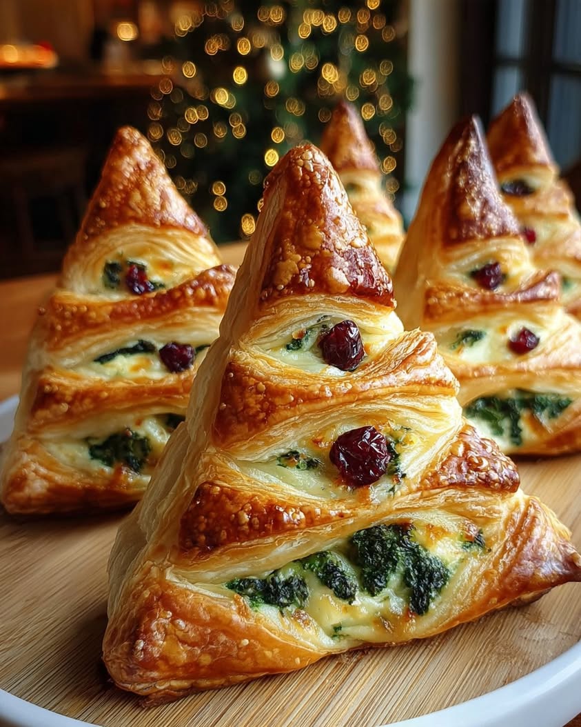 Festive Spinach, Feta & Cranberry Puff Pastry Christmas Trees 9 Spinach Feta Cranberry Puff Pastry Christmas Trees 1