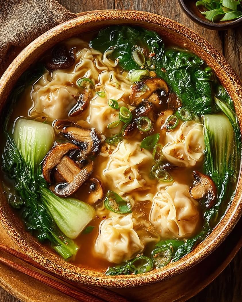 Easy Wonton Noodle Soup with Mushrooms for Cozy Nights 4 Wonton Noodle Soup with Mushrooms
